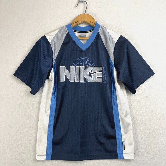 NIKE‎ Hoops Vintage Silky Short Sleeve Basketball Warm Up Top Youth Boys Large - Picture 1 of 10